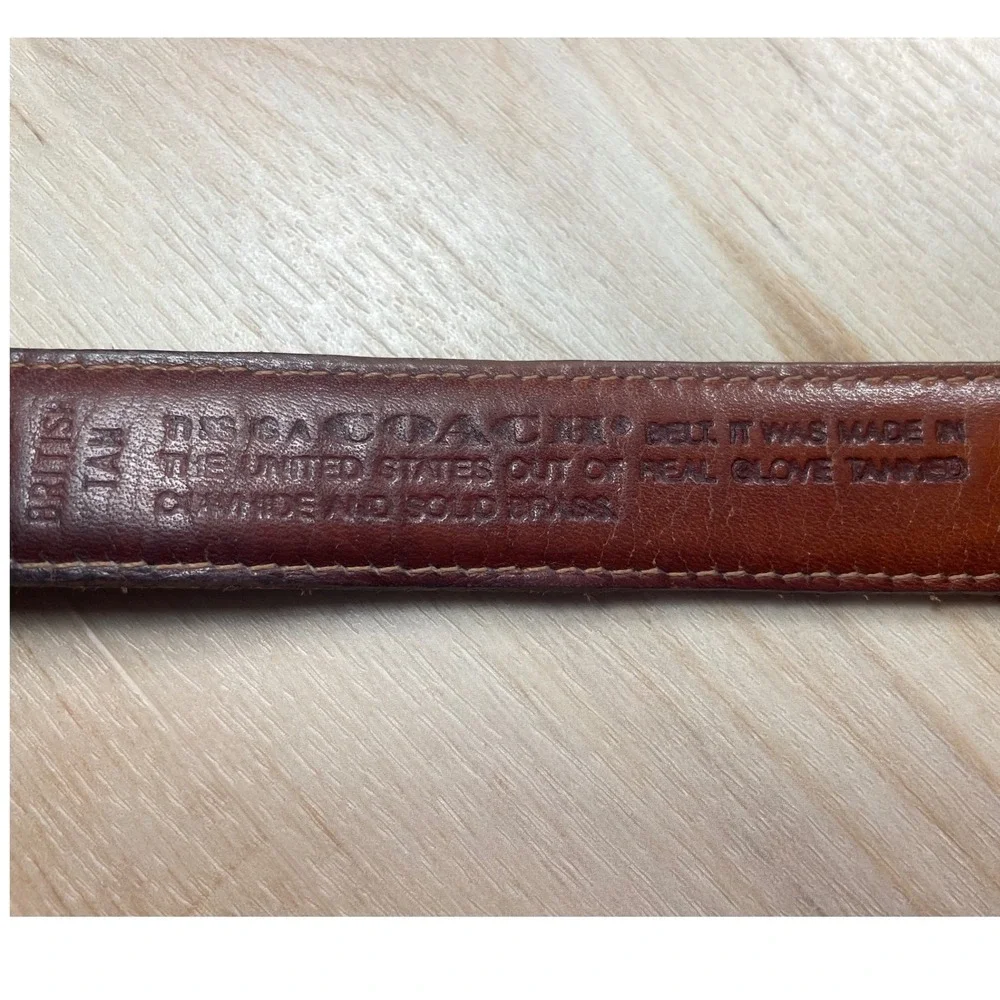 Vintage Coach British Tan Leather Belt 6600 Solid Brass Buckle USA Made 34 85
